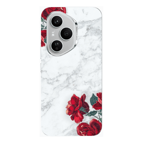 Honor Magic 400 Pro red roses marble Transparent Silicone TPU Θήκη